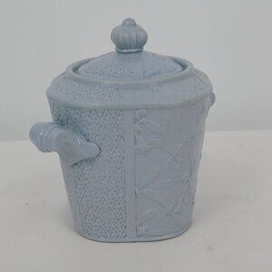 Brownfield Sons Mistletoe 30 Biscuit Jar Antique Staffordshire Pottery 1881 FLAW